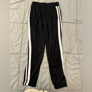 Black Track Pants with White Stripes